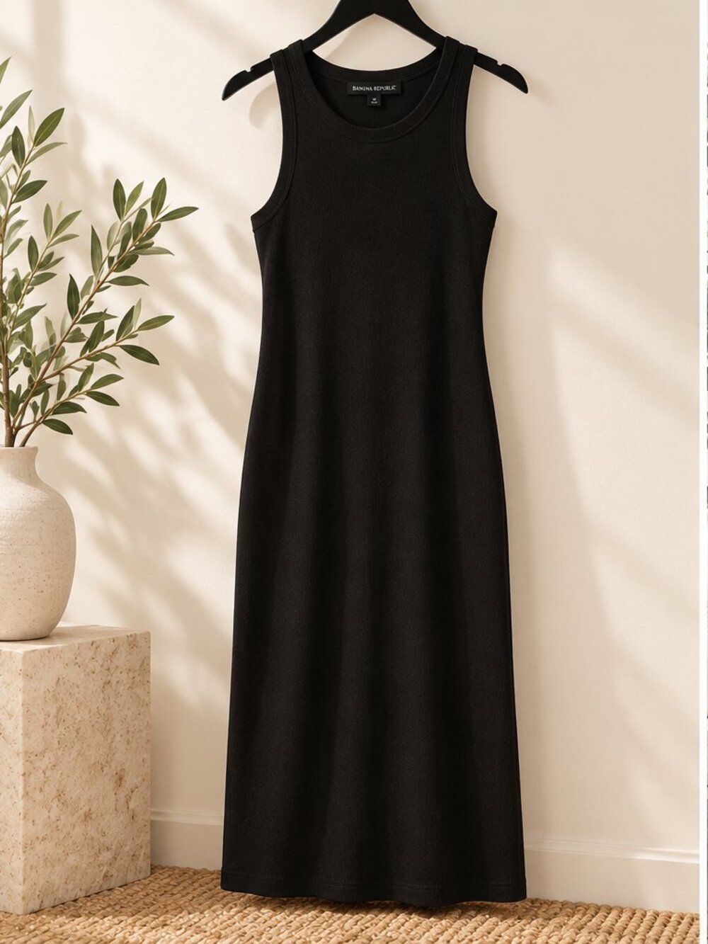Banana Republic Knit Tank Midi Dress Sleeveless Classic Minimalist - Size L